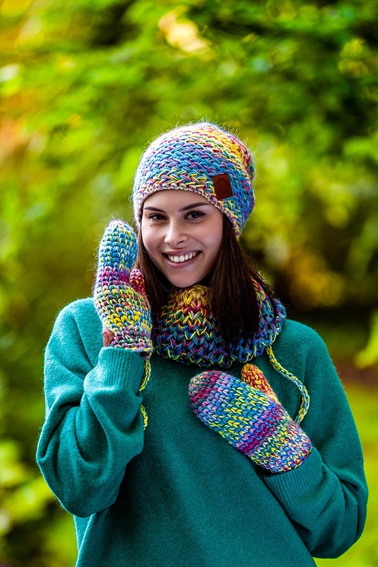 czapki damskie Czapka MERINO 100% Explorer Cukierki