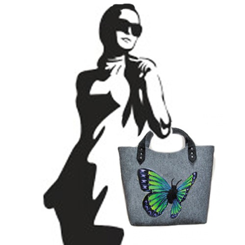 Filcowa torba motyl 3 (zamek) ruben art