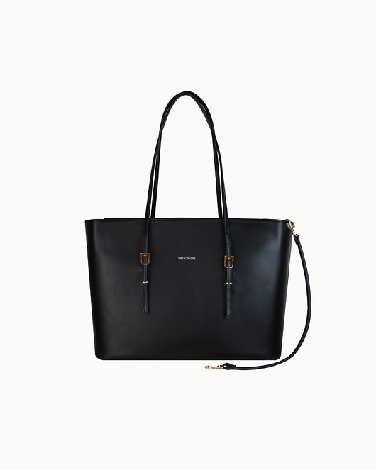torby na ramię Shopper "Mimi" czarna aksamitna skóra