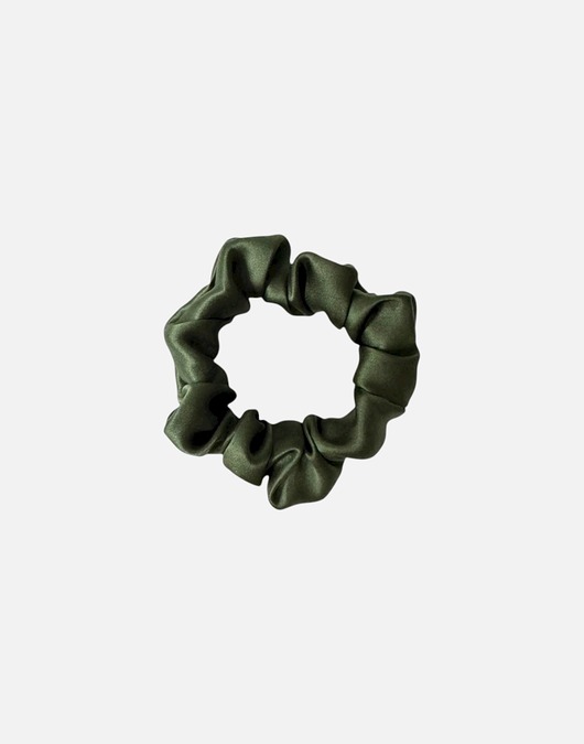 gumki do włosów Jedwabna scrunchie gumka frotka mini zielona khaki