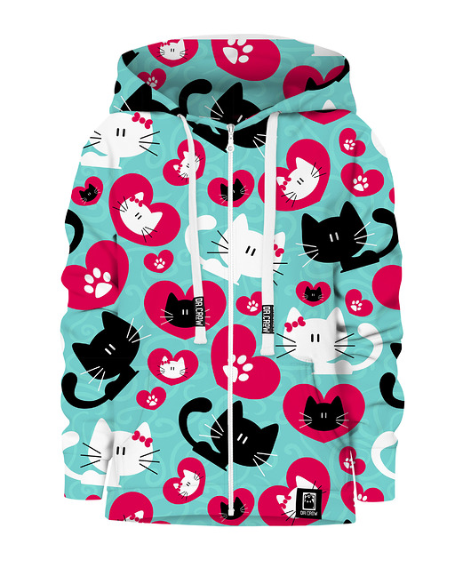 bluzy dla dziewczynki Bluza Zamek Dziewczynka DR.CROW Heart Kitty