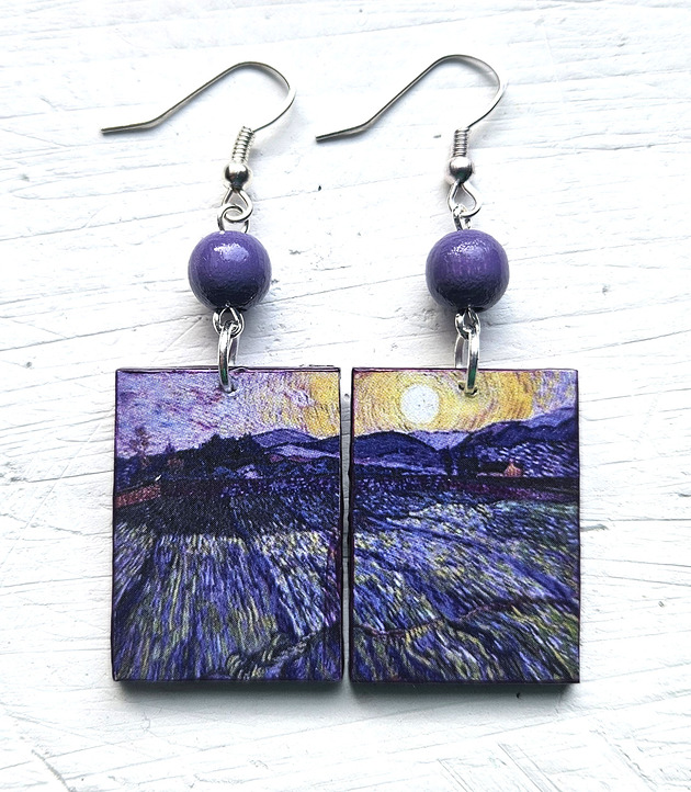 kolczyki drewniane Czar prowansji