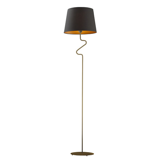 lampy podłogowe Czarna lampa stojąca z abażurem ze złotym wnętrzem FOGO GOLD