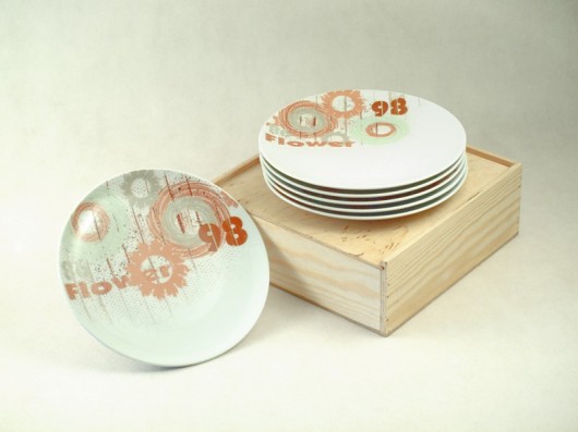 Talerze FLOWER grungE Clock Wood Studio
