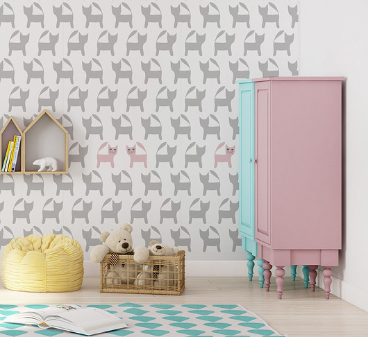 Tapeta dziecięca Cats Pink Humpty Dumpty Room Decoration