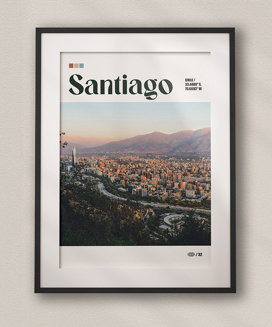 plakaty Minimalistyczny plakat Santiago Chile