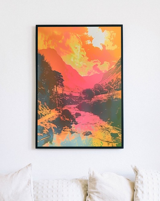 plakaty Plakat - Neonowe góry