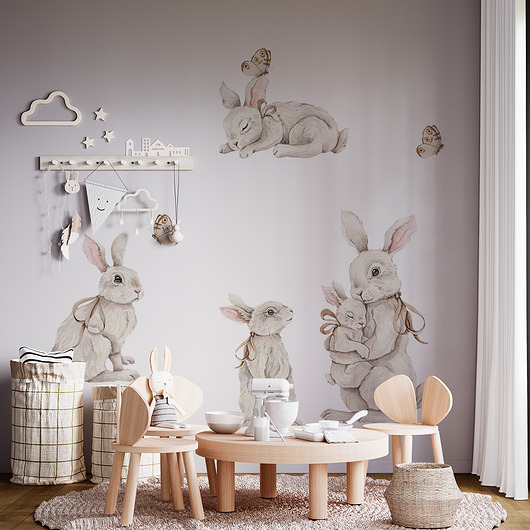 naklejki ścienne do pokoju dziecka Naklejki "Royal Bunnies XL"