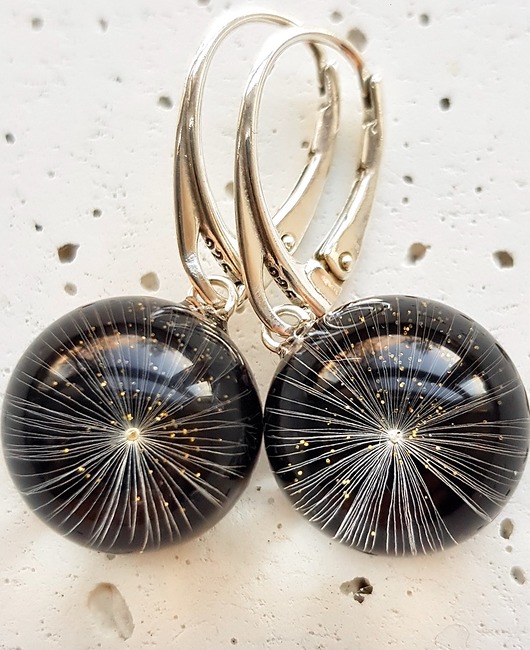 Kolczyki srebrne z gwiazdką dmuchawca Grol Jewellery