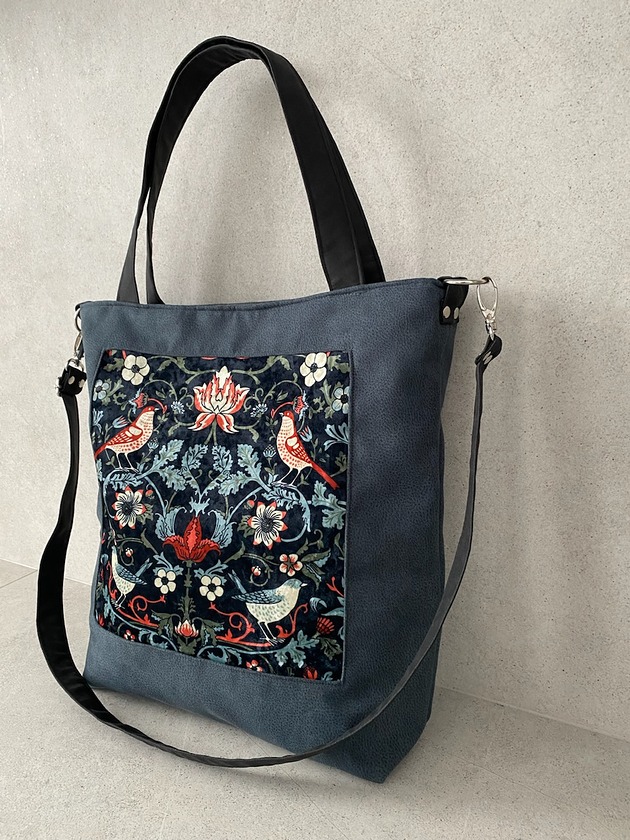 torby XXL Duża torba na ramię - ornament ptaszki