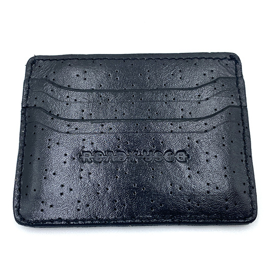 portfele damskie Czarny card holder wykonany ze skóry recyklingowej