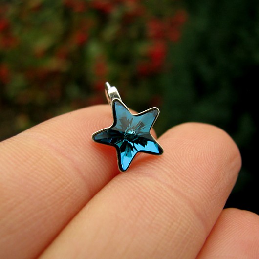 Srebrny wisiorek kryształ Swarovski - Nocna gwiazdka Marisella