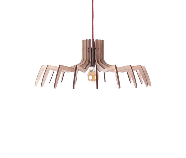 Nowoczesna lampa do salonu DREWNIANA wisząca smxdsgn