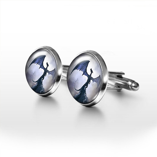 spinki do mankietów Smok cienia 2 - spinki do mankietów