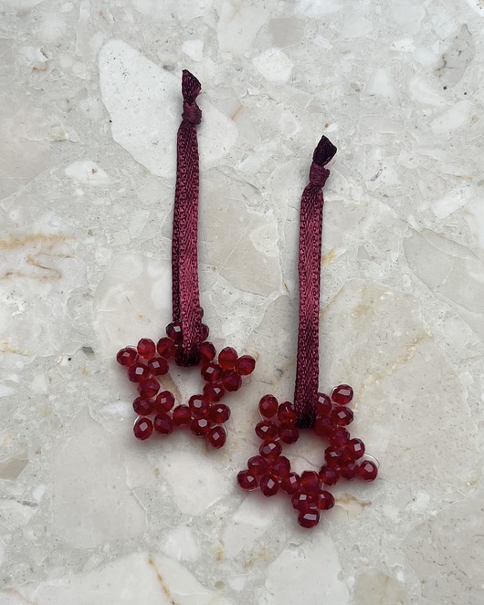 ozdoby choinkowe WINTER GLOW XS Crystal Maroon zawieszka bombka 2 sztuki