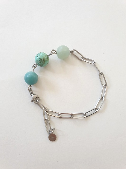 bransoletki z kamieni naturalnych Bransoletka FANABERIA amazonit, turkus, akwamaryn