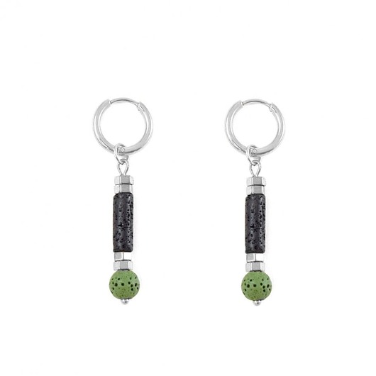 kolczyki - inne Czerń i khaki - kolczyki koła ze stali szlachetnej