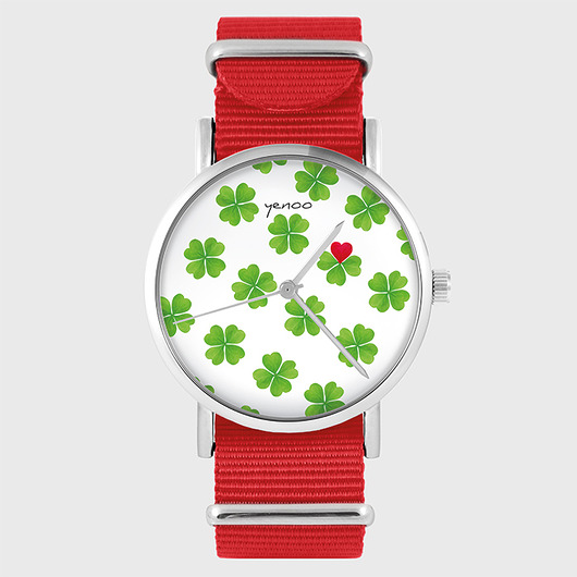 Zegarek - Lucky Heart - czerwony, nato yenoo