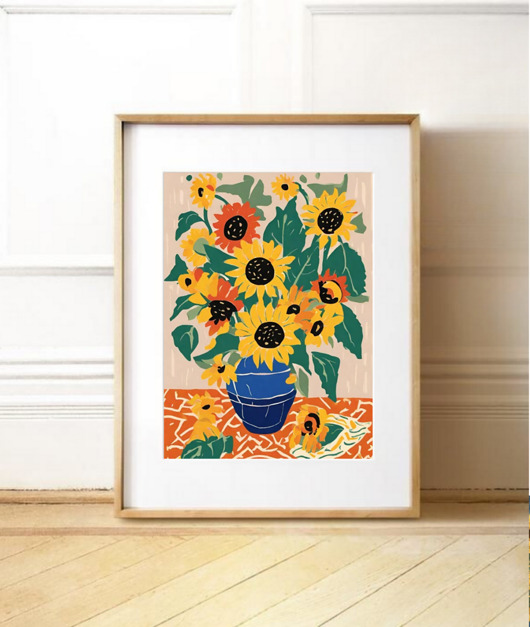 grafiki i ilustracje PLAKAT abstrakcyjny kwiaty Matisse kolorowy