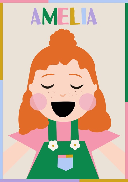 grafiki i ilustracje Portret  Szczęśliwe buzie
