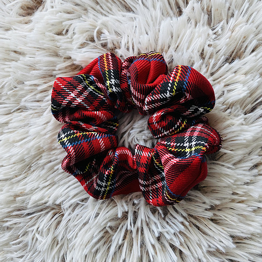 Gumek do włosów scrunchie Szkocka Kratka Nandi