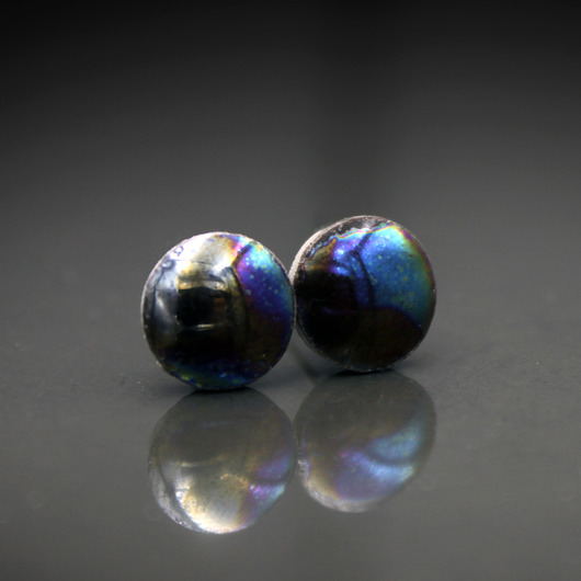 kolczyki ceramiczne Mini Czekoladowe 6mm/stal chirurgiczna/
