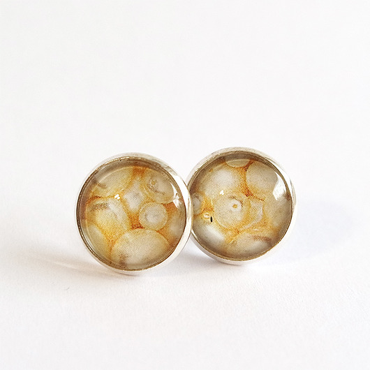 kolczyki szklane Kolczyki - Kremowe - sztyfty