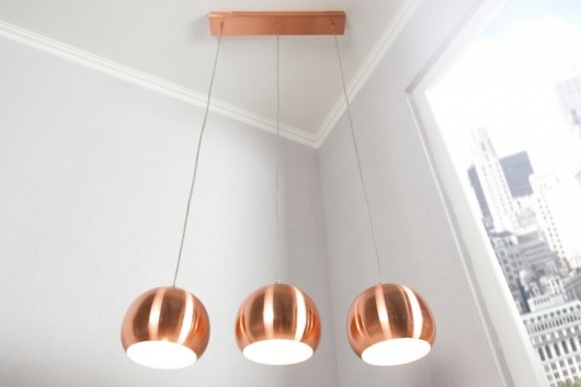 Lampa wisząca Sun Miedź 3 klosze kule (Z22975) Home Design