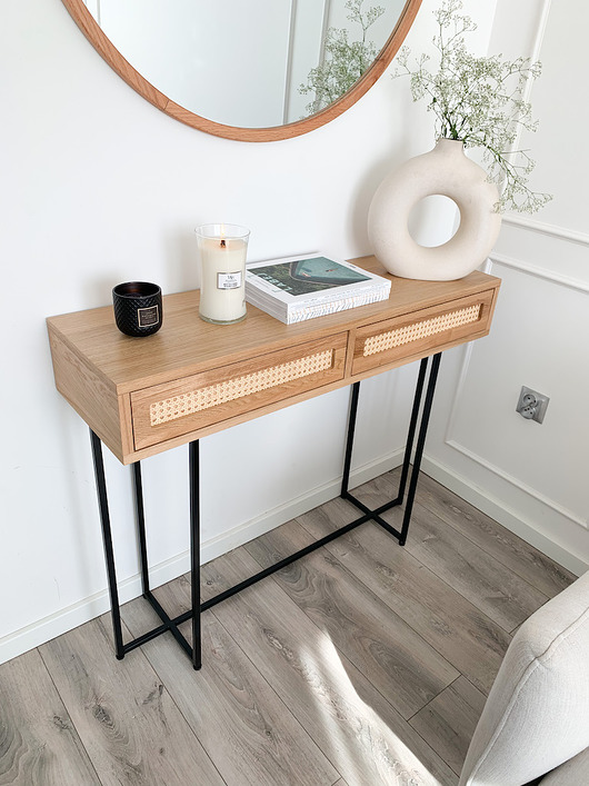 komody VIENNA - konsola z plecionką wiedeńską