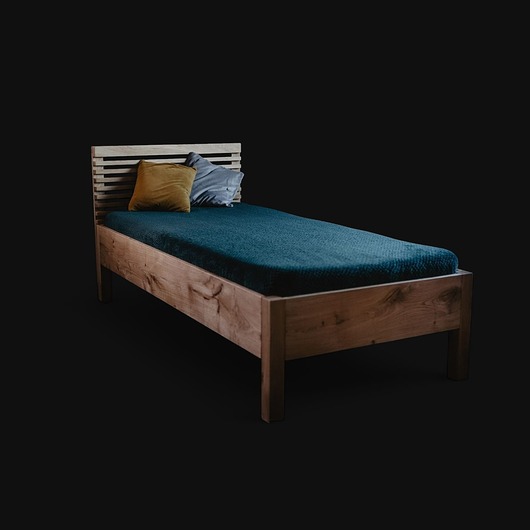 łóżka Dębowe łóżko pojedyncze drewniane - BD1