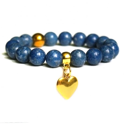 denim blue coral & golden heart kaktusia