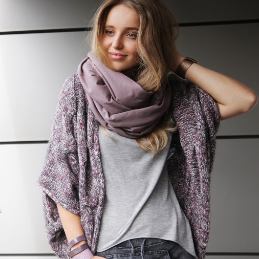 DZIANINOWY KOMIN TUBA SZAL mauve CADOaccessories