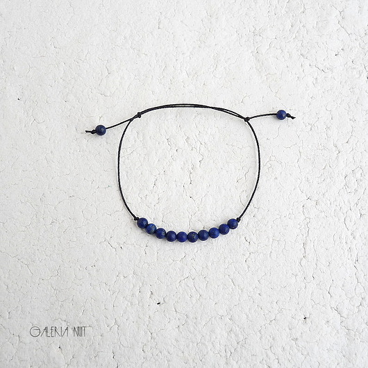 Lapis lazuli bransoletka sznurkowa galeria nuit