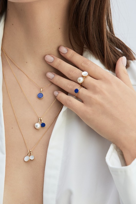 wisiory Wisiorek/DROPS/złocony/masa perłowa