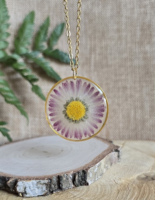 wisiory Złoty wisiorek stokrotka duży