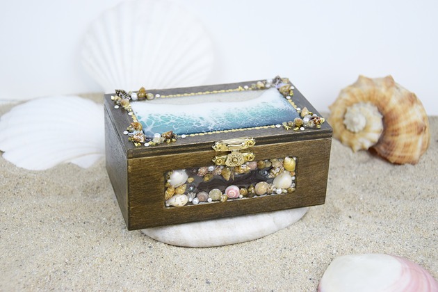 pojemniki na biżuterię Szkatułka morskie wspomnienia 01