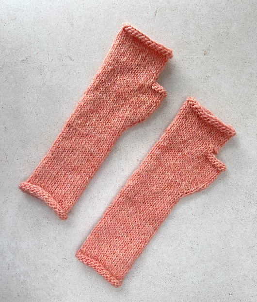 rękawiczki damskie Mitenki z wełny owczej i lamy brzoskwiniowe