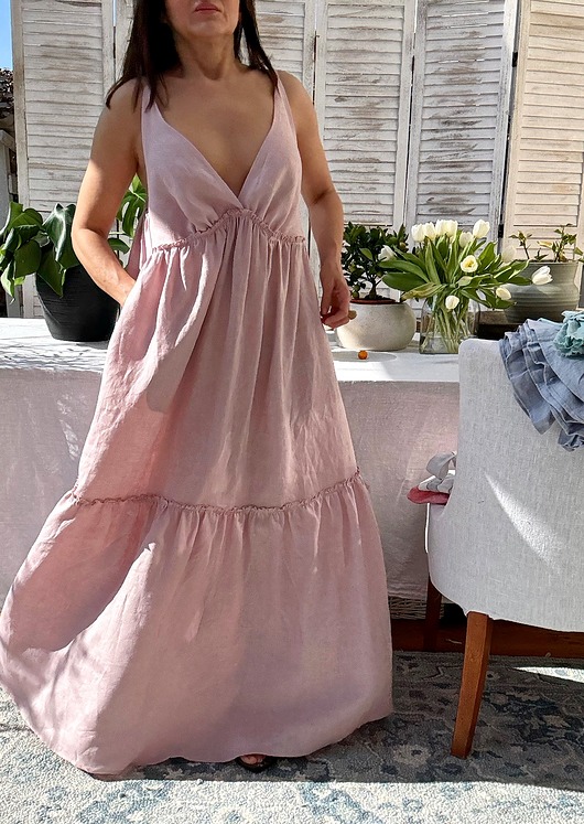 sukienki maxi damskie Sukienka lniana Lecce