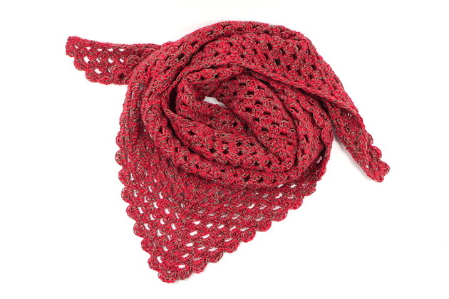 apaszki Chusta apaszka dwukolorowa na szydełku Ela