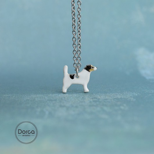 JAck russell terrier mini zawieszka ceramiczna Dorca