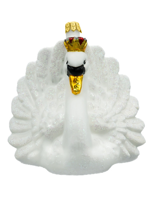 ozdoby choinkowe Bombka choinkowa: Królewski Łabędź w koronie: biały