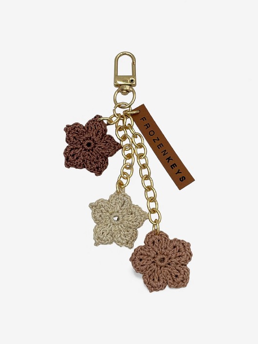 breloki Brelok Trzy Kwiatki - Beżowy Mix
