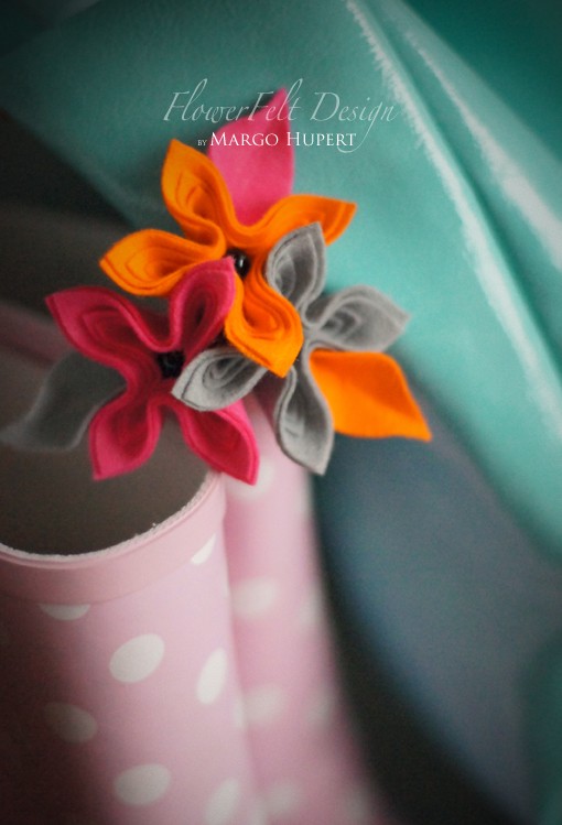 różowa szara pomarańczowa FlowerFelt Design