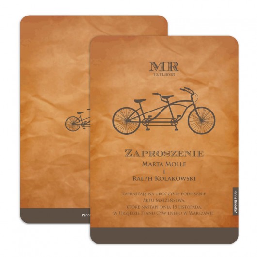 Zaproszenie Ślubne Kolekcja BICYCLE Panna Bridette