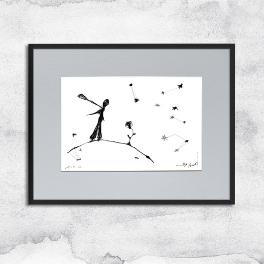grafiki i ilustracje Oprawiona grafika - nr 135 - inspiracja Mały Książę