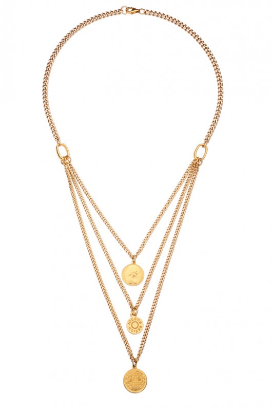 złote naszyjniki Multichain Coin Necklace