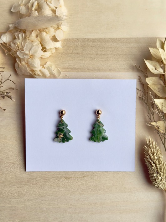 kolczyki z masy plastycznej Kolczyki Świąteczne