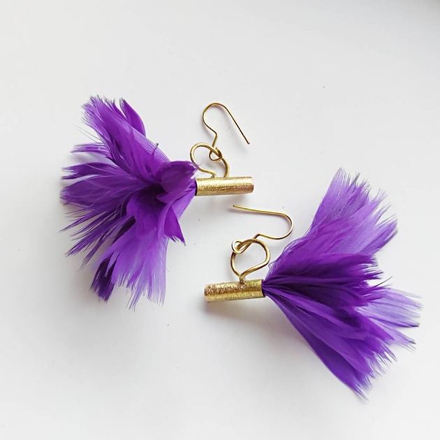 kolczyki z piórami PIÓRKO kolczyki