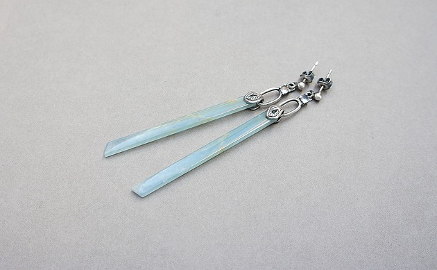 kolczyki srebrne Kolczyki srebrne Stick vol. 10/blue sky/