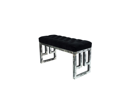ławki Ławka Metalowa Loft Siedzisko Pikowane Czarny LPM-16